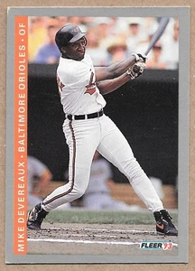 1993 Fleer #165 Mike Devereaux Baltimore Orioles - Picture 1 of 2