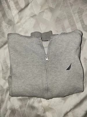 Sudadera con Capucha Nautica Niños Talla XL (14/16) Gris Cremallera Completa Chaqueta con Capucha Foto 1 de 4