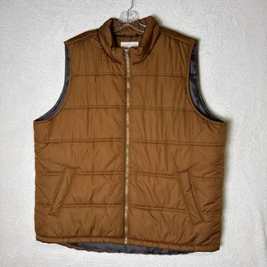 Weatherproof Vintage Puffer Vest Mens Size XXXL Brown Zipper Front - Picture 1 of 7