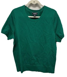 Camisa Suéter Lands' End Para Mujer Verde Esmeralda Manga Corta Talla 1X Clásica Top - Imagen 1 de 7