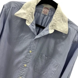 Brooks Brothers Makers Cotton Button Down Hemd Gr. 15-2 blau weiß - Bild 1 von 3