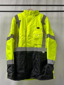 J2081 Multicolor Pockets Long Sleeve Hooded Full Zip Safety Jacket Size 2XL - Picture 1 of 12