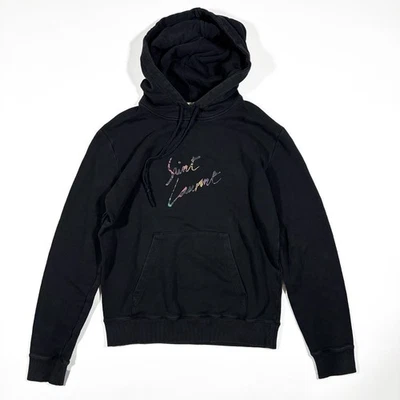 Sudadera con capucha Saint Laurent Script Logo negra talla S Foto 1 de 4