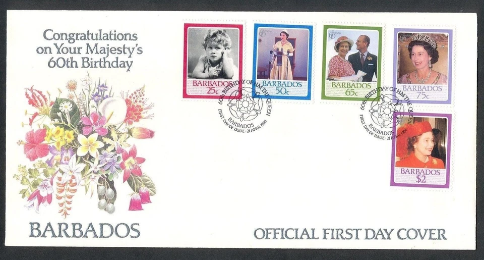 Barbados 1986, Queen Elisabeth, 60th Birthday, FDC - Image 1 of 1