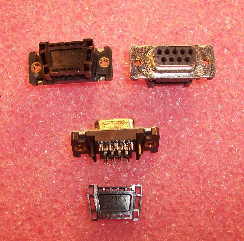 QTY (10) 9 POSITION DSUB IDC RIBBON CABLE RECEPTACLES DB-9 HDF-20 747052-4 AMP - Image 1 of 3