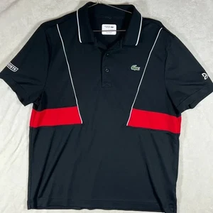 Lacoste Nova Djokovic Quick Dry FR6 XL schwarz-rot Polo Performance Shirt - Bild 1 von 13