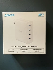 SEALED Anker Charger Brick, 150W 4-Ports USB-C Fast Charging White - Photo 1 sur 3
