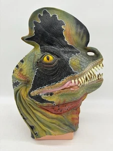 Máscara de Halloween de dinosaurio Spitter Dilophosaurus Parque Jurásico 1992 de colección - Imagen 1 de 12
