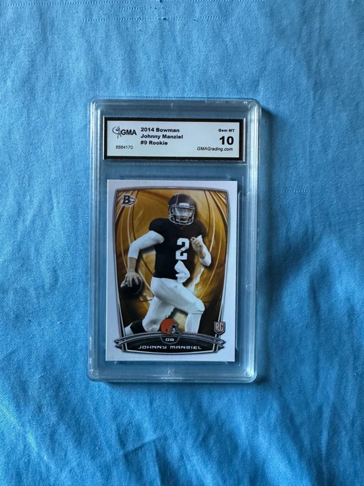 Tarjeta de novato Johnny Manziel 2014 Bowman RC “DINERO MANZIEL” GEMA GRADUADA MT 10 Foto 1 de 1