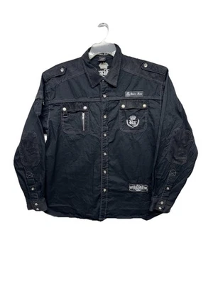 Рубашка мужская Bare Fox с вышитым гербом длинным рукавом на пуговицах черная размер 3XL - Изображение 1 из 4