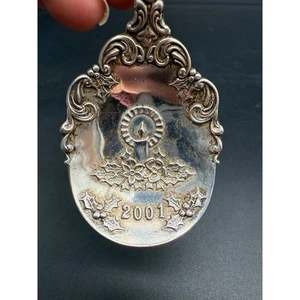 2001 Towle Sterling Silver Old Master Christmas Spoon Ornament Holiday Candle - Picture 1 of 6