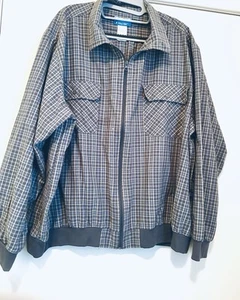 Vintage Stag Hill Jacket Lightweight XX Size Bomber Blue Plaid Soft Cotton - Picture 1 of 3