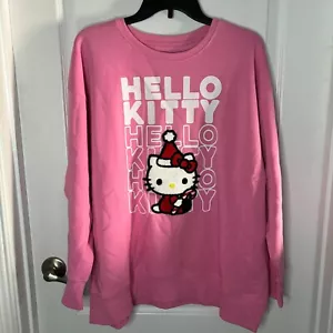 Hello Kitty By Sanrio Christmas Holiday Crewneck Long Sleeve Pullover Sweatshirt - Picture 1 of 6