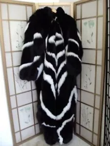 TOTALMENTE NUEVO TRAJE DE NIEVE DE PIEL DE ZORRO BLANCO NEGRO PARA HOMBRE - Imagen 1 de 1