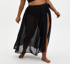 Womens Torrid Black Chiffon Wrap Coverup Skirt Size 0 12 Large NWT