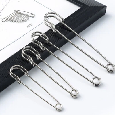 Clothes Brooch Multi-Specification Metal 100PC Safety Pin Fixing Big Head Pin - Image 1 of 4