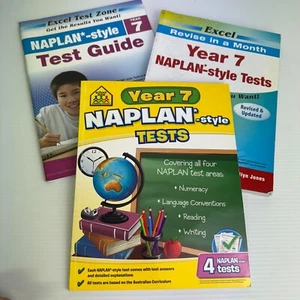 Year 7 Workbooks Excel Test Guide + 2 x Naplan*-Style Tests Lot 3 Home School - Picture 1 of 18