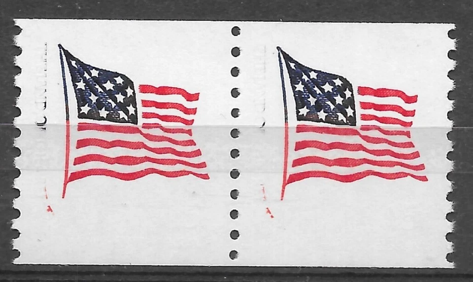 GRAY OMITTED Scott #1618Cf`, 15c Americana Flag, Small Block Tagging, Mint, NH - Image 1 of 1