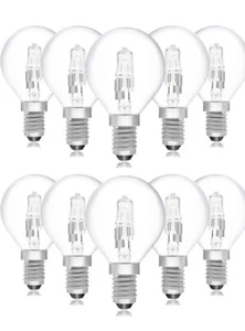 10 x Low Energy Halogen G45 28W E14 Clear golf ball shape - Picture 1 of 6