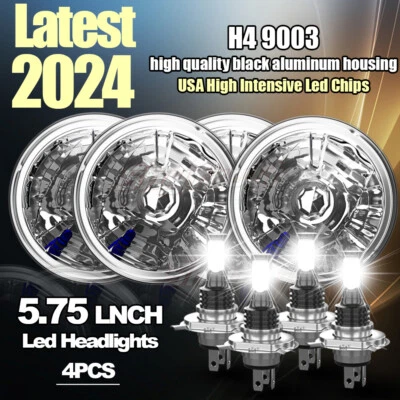 For-Buick Riviera 1963-1974 4PCS 5 3/4" 5.75 inch Round LED Headlights High/Low Foto 1 de 4