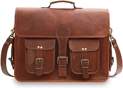 Maletín de cuero hecho a mano de 18 pulgadas para hombre  Foto 1 de 2