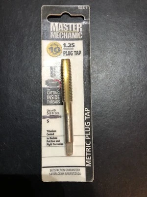 Master Mechanic 10mm X 1.25 Thread Pitch Plug Tap, #789372, Titanium Coated - Image 1 of 4