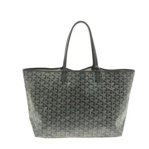 Auth GOYARD Saint Louis PM - Gray Cream Coated Canvas Leather Tote Bag - Picture 1 of 14