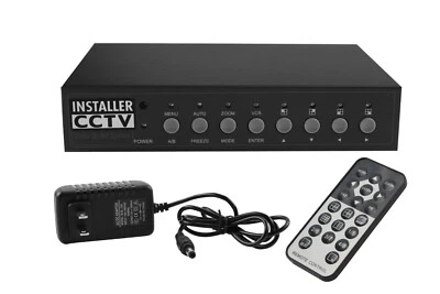 Video Quad Color 4CH Multiplexer 2 BNC Output w/ Remote Control &1Amp Adapter - Image 1 of 4