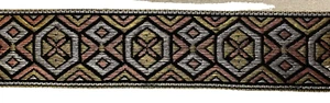 METALLIC COPPER GOLD SILVER WOVEN RIBBON - 1¼" x 1 yard, 15" long - #34.5 - Picture 1 of 5