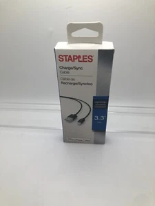 Staples 3.3’ USB to Light*ning Connector Charge Cable iPhone iPad NEW & SEALED - Picture 1 of 4