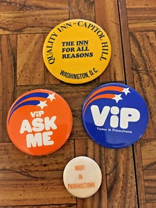 GEMISCHTES Set VIER (4) Vintage Pennsylvania Washington D.C. Hotel Reise Pinbacks - Bild 1 von 1