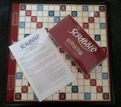 Scrabble Giant Deluxe Edition 2011 Rotating Wooden Board Game Winning Solutions - Image 1 of 4