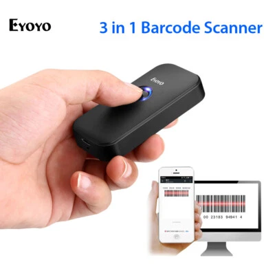 3in1 Wireless Bluetooth Barcode Scanner 1D CCD Strichcode Reader Fits iOS PC - Image 1 of 4