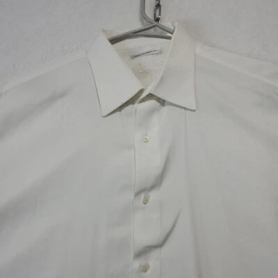 Jack Lipson Signature Men's White Striped Dress Shirt 16.5 L Italian Fabric - Image 1 of 4
