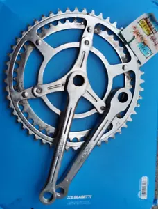NERVAR MADE IN FRANCE GUARNITURA ACCIAIO LEGA LEGGERA 52/42 GUARNIZIONE BICI VINTAGE - Foto 1 di 18