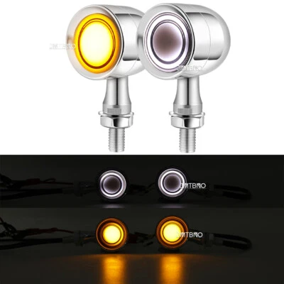 Luces intermitentes LED cromadas para motocicleta M10 para Kawasaki Vulcan 500 800 Foto 1 de 4