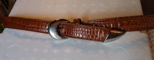 Cintura in pelle regolabile Ginnie Johansen donna M marrone fino a 34" motivo serpente - Foto 1 di 6