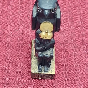 Egyptian Falcon God Horus Figurine 3 inch Signed Dated 2000 Bronze - Picture 1 of 10