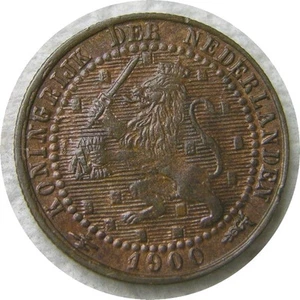 elf Netherlands 1 Cent 1900 Lion - Picture 1 of 2