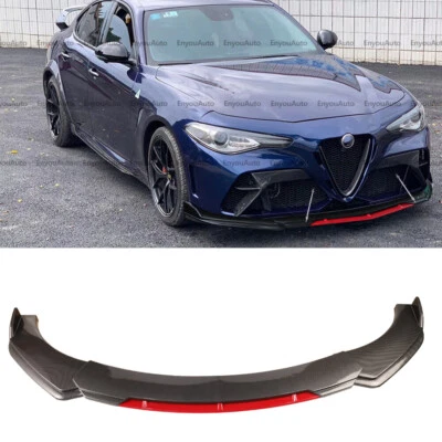 For Alfa Romeo Giulia Universal Front Bumper Lip Spoiler Splitter Carbon Fiber Foto 1 de 4