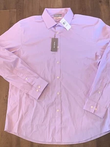 NWT Size 17 34-35 Michael Kors Men Slim Purple Long-Sleeve Airsoft Dress Shirt - Picture 1 of 3