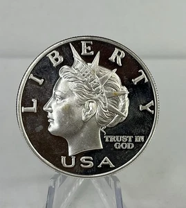 1999 NORFED Liberty Torch Proof Round 1oz .999 Silver - Rare Early Year - Picture 1 of 5