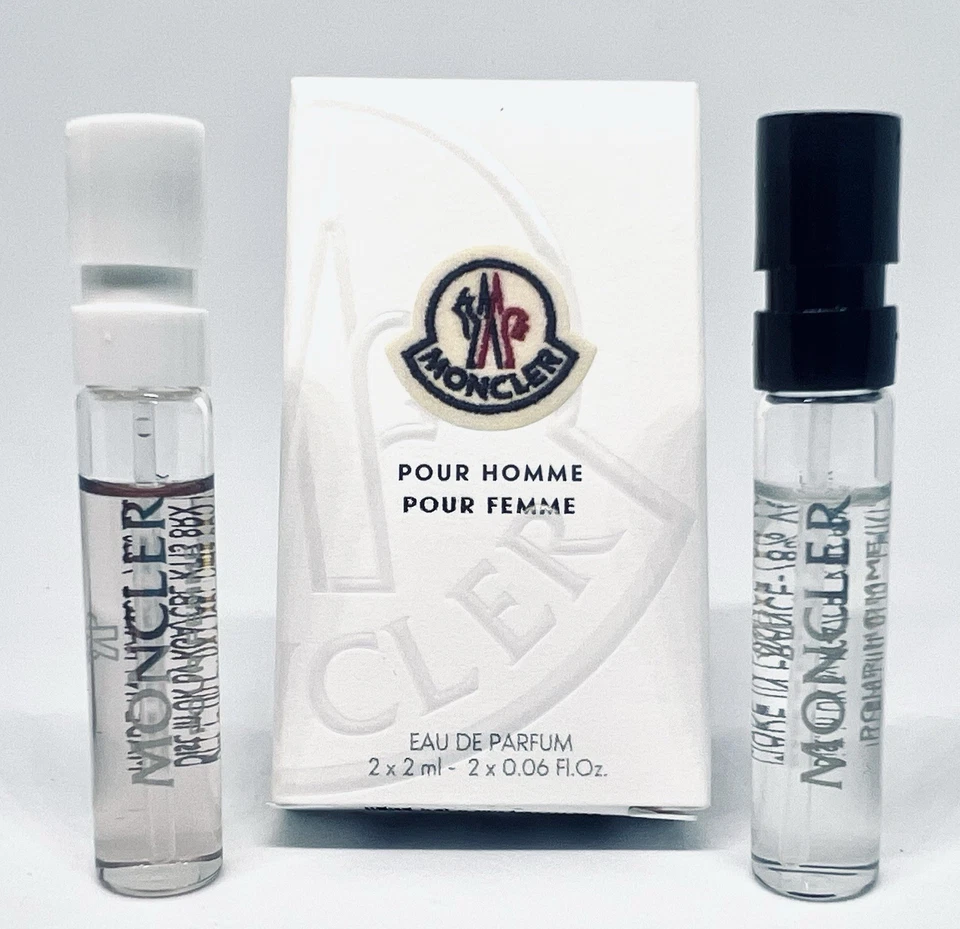 Moncler Pour Homme & Femme Eau De Parfum Sample Set 2 ml 0.06 oz Each