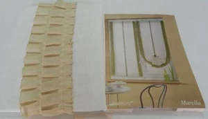 COPPIA TENDA PER VETRI CONFEZIONATA MIS CM60X150FONDO AVORIO E BEIGE ART MARELLA - Imagen 1 de 2