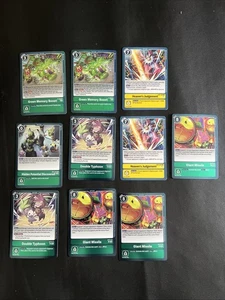 Digmon Green Yellow Card Lot: Double Typhoon + Memory Boost + Giant + More - Picture 1 of 5