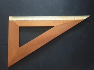Squadra Righello in Legno Vintage Disegno Tecnico Cm. 20 - Picture 1 of 2