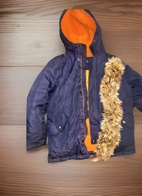 Polo Ralph Lauren NIÑO Piel Azul Marino Plumón Pluma Parker Chaqueta Abrigo M 10-12 Foto 1 de 4