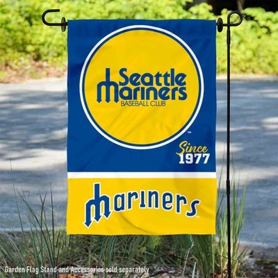 Seattle Mariners Retro Vintage Throwback Garden Flag and Yard Banner - Image 1 of 4