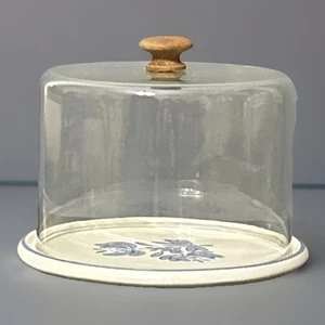 Pfaltzgraff Yorktowne Plate & Dome Lid Wood Knob Cheese Ball Dessert Stoneware - Picture 1 of 8