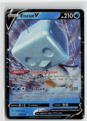 Pokemon Eiscue V 055/192 SWSH02: Rebel Clash Ultra Rare card - Image 1 of 2